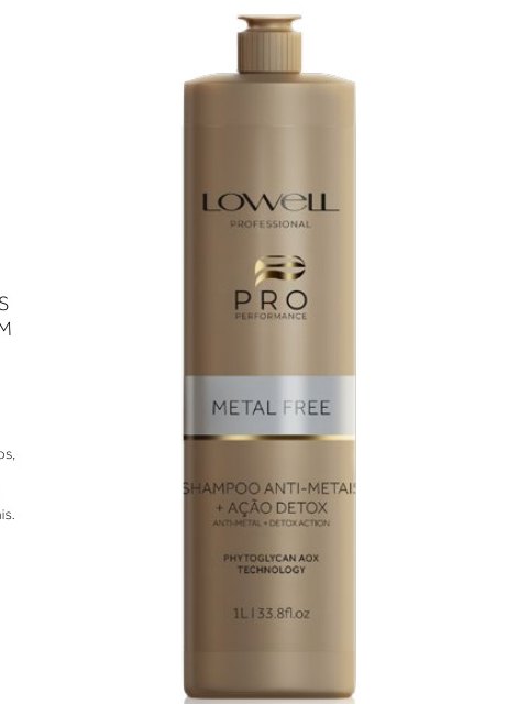 Shampoo Anti-Metais + Ação Detox